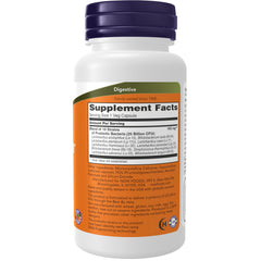 Close-up of NOW Probiotic-10 capsules (100 vegetarian capsules per bottle)