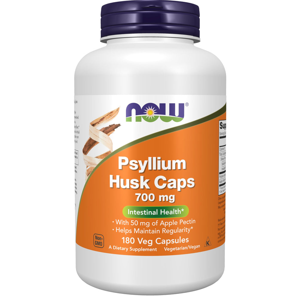 NOW Foods Psyllium Husk Caps with Apple Pectin bottle front view