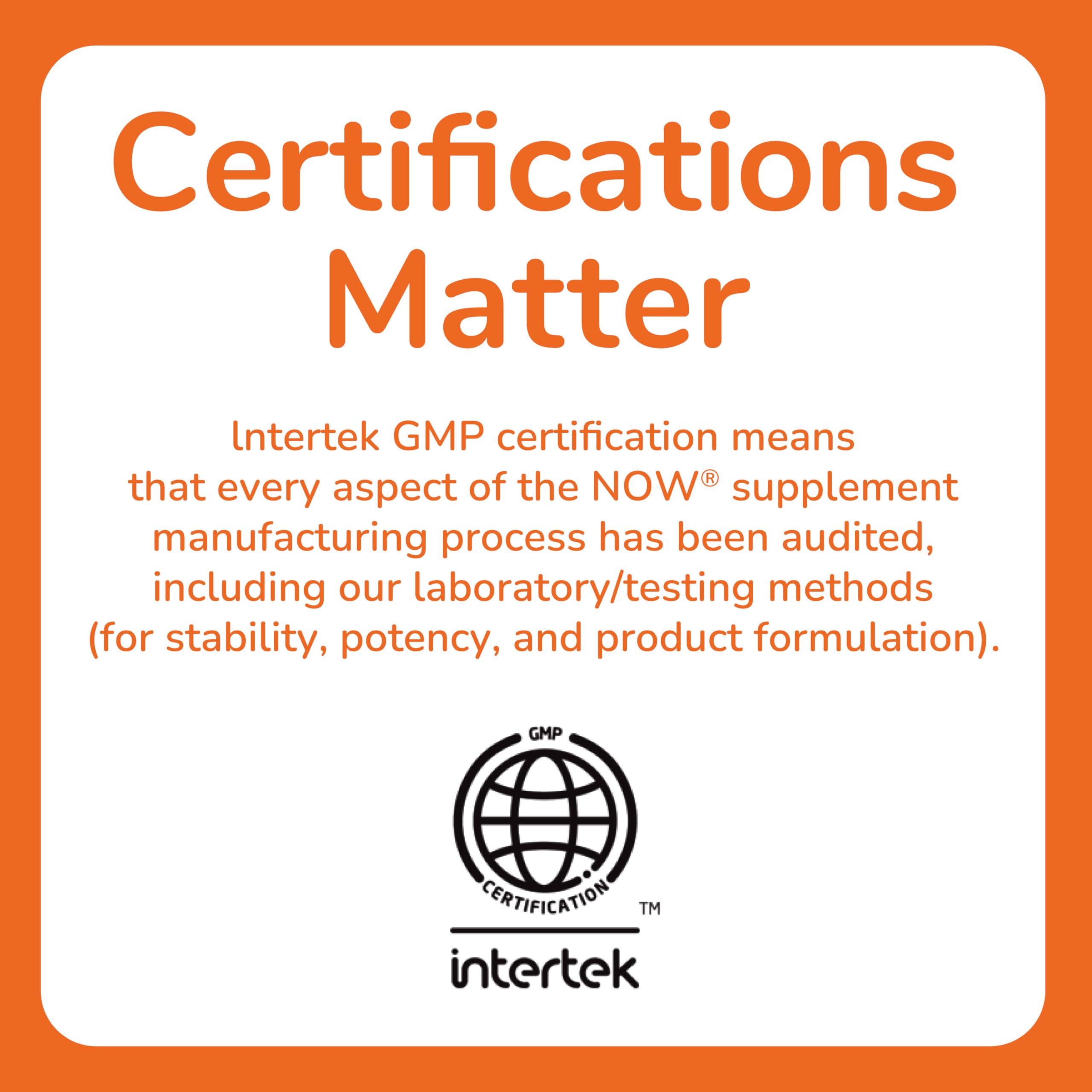 Product label with certifications and ingredients