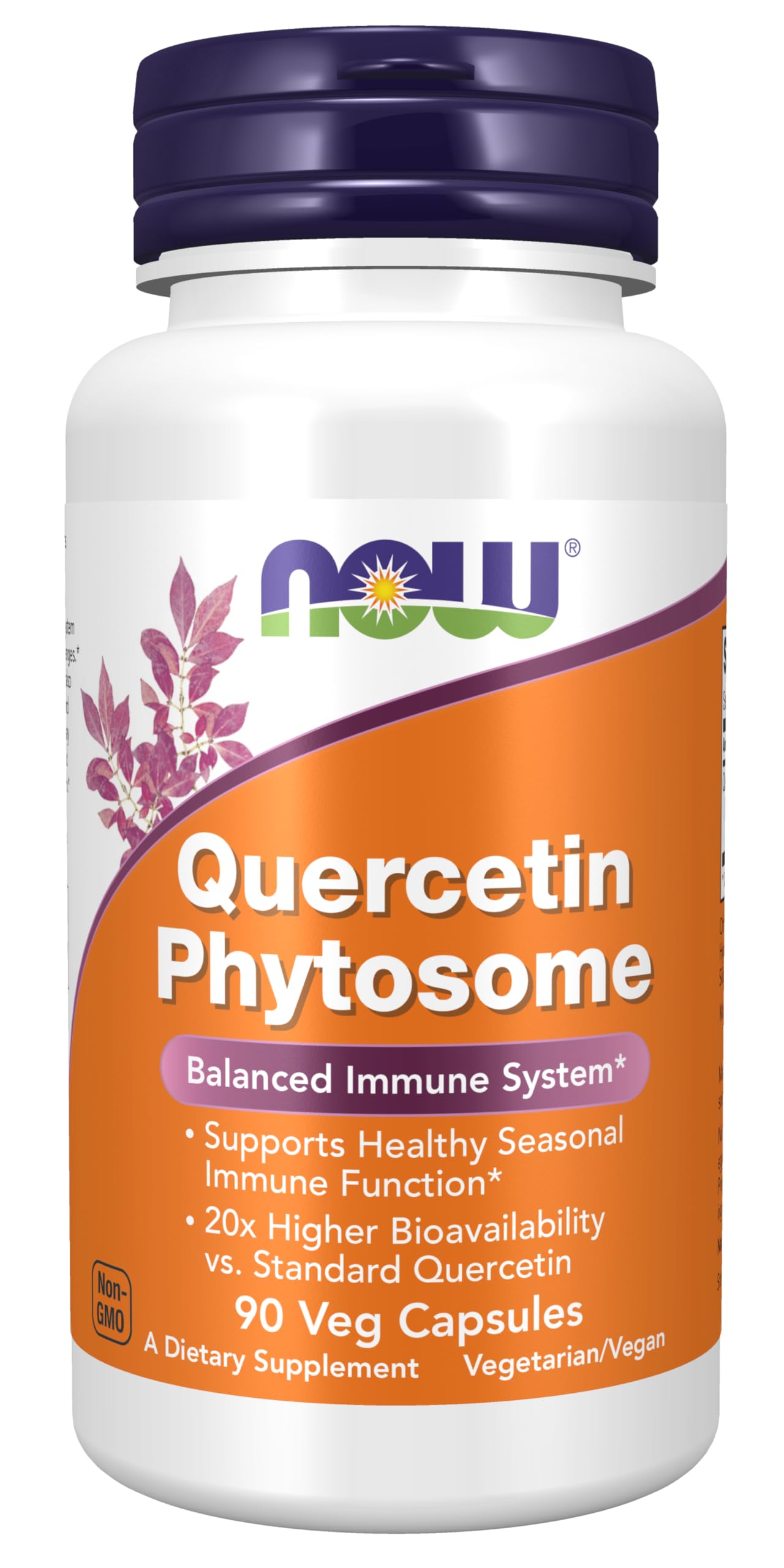 NOW Foods Quercetin Phytosome 250 mg bottle label