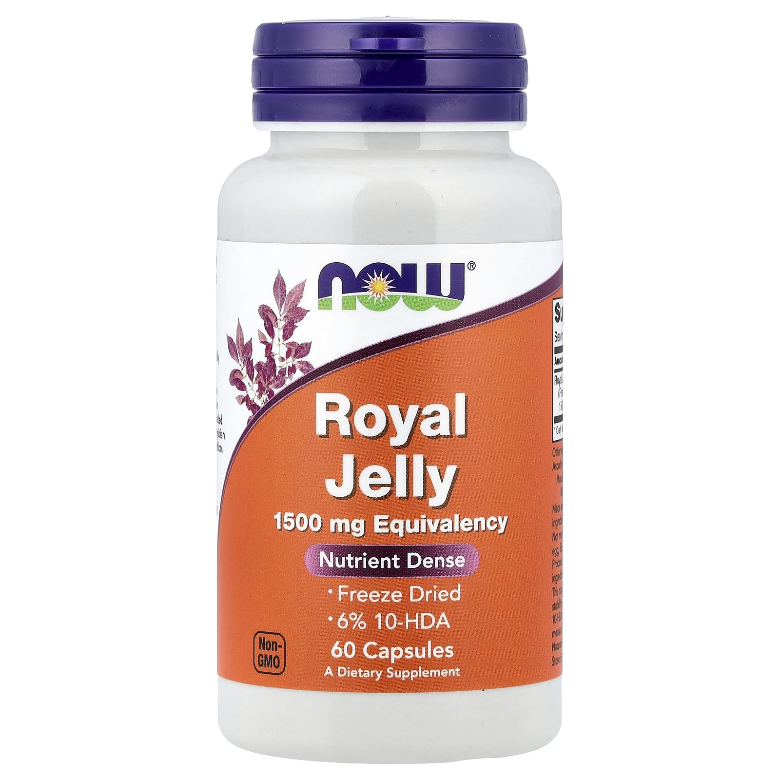 NOW Foods Royal Jelly 1500 mg capsules bottle - front view