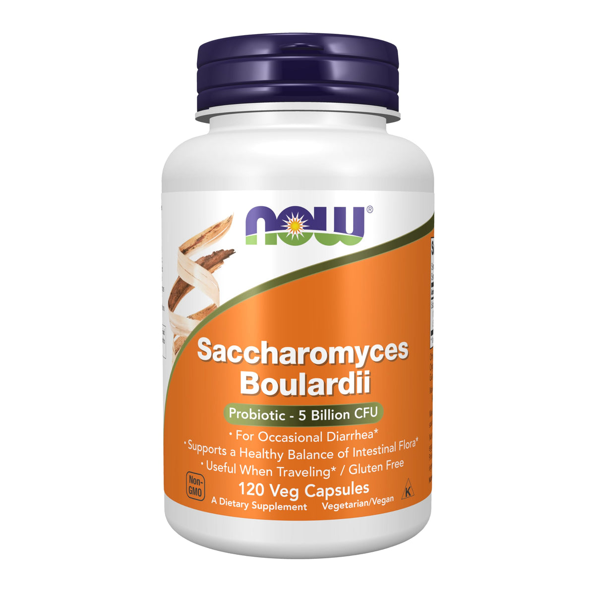 NOW Foods Saccharomyces boulardii probiotic bottle label