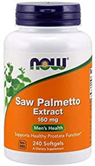 NOW Foods Saw Palmetto Extract 160 mg bottle containing 240 softgels