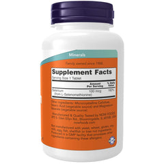 NOW Foods Selenium 100 mcg tablets close-up
