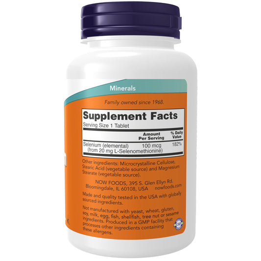 Selenium 100 mcg tablets front view