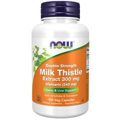 NOW Foods Silymarin Milk Thistle 300 mg with Artichoke and Dandelion – capsules front view