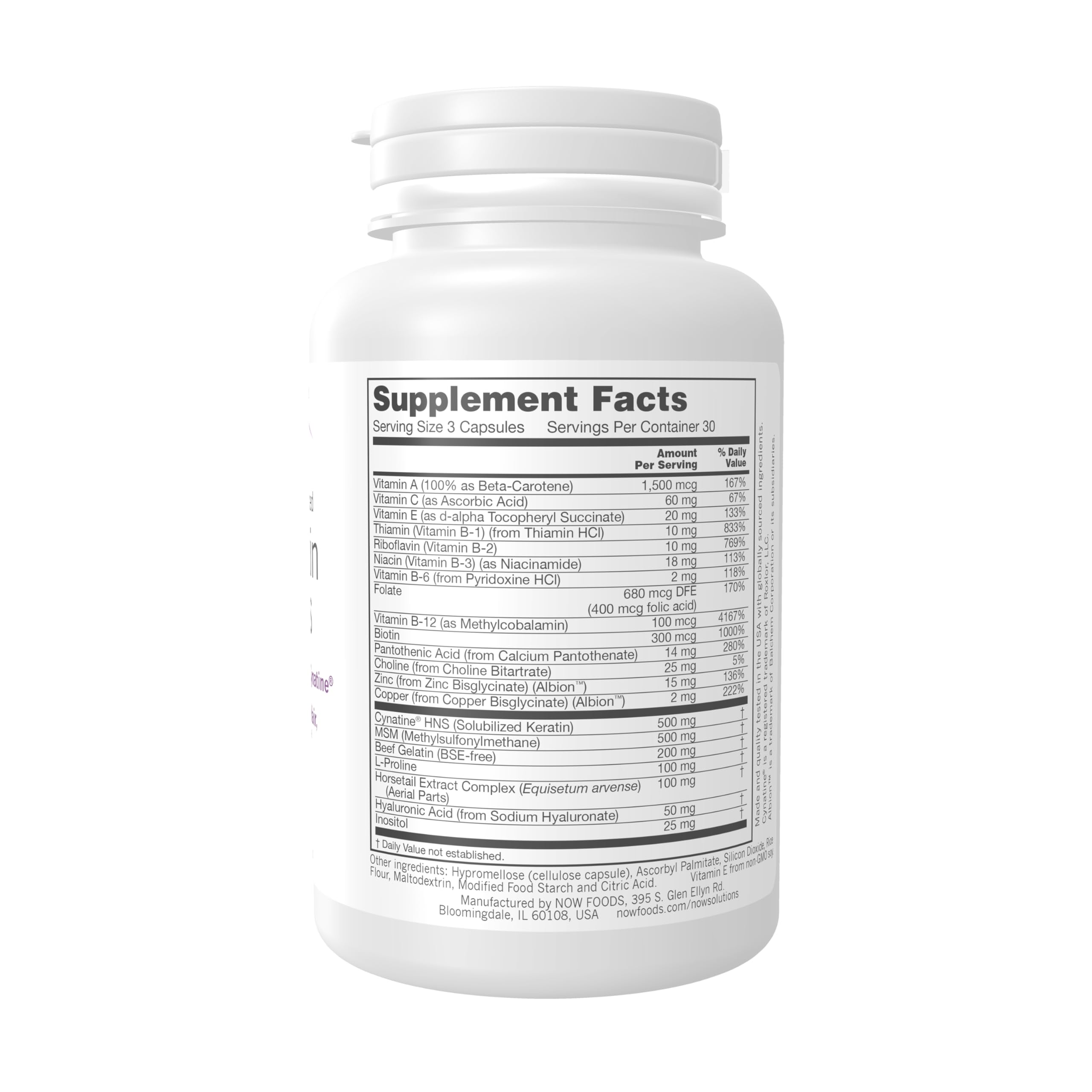 Illustration of Cynatine HNS keratin used in the formula