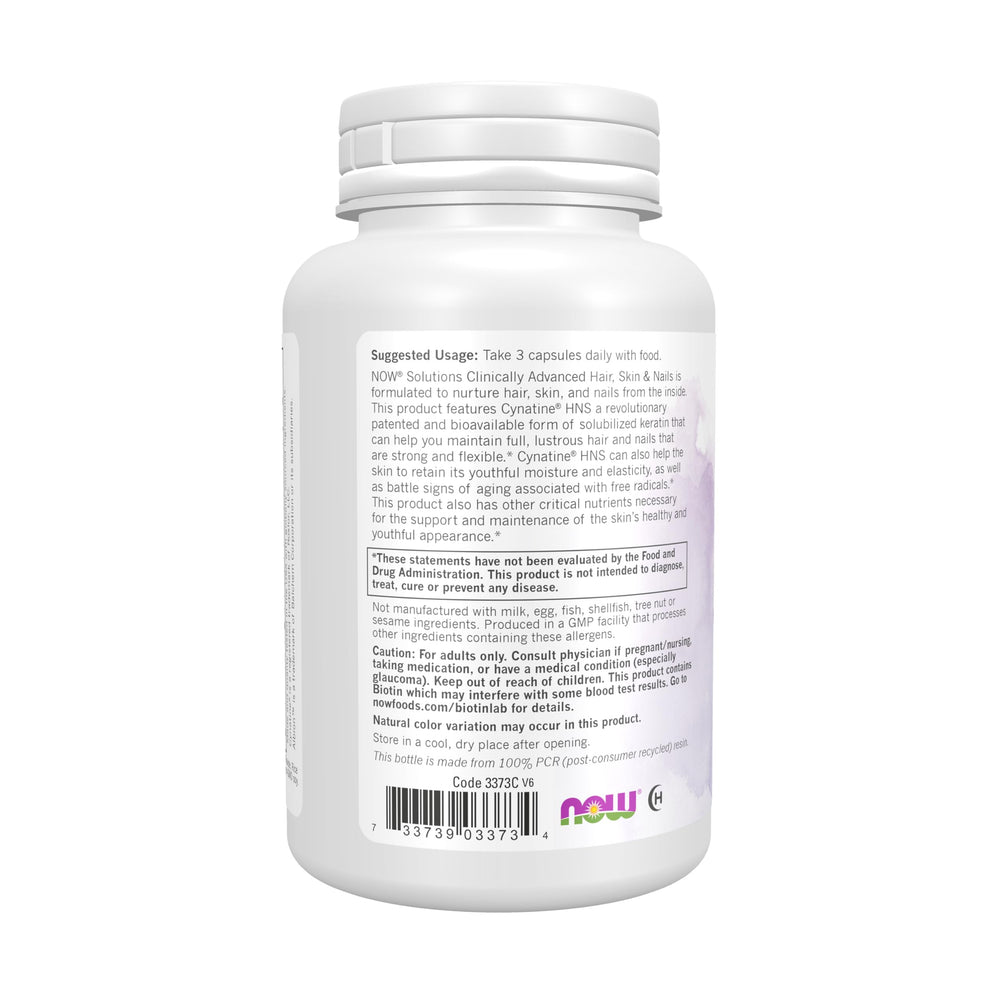 Ingredient highlights for NOW Foods Solutions Hair, Skin & Nails