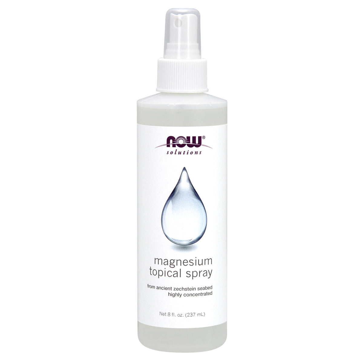 NOW Foods Solutions Magnesium Topical Spray bottle on white background