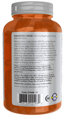 NOW Foods MCT Oil packaging and USA manufacturing label
