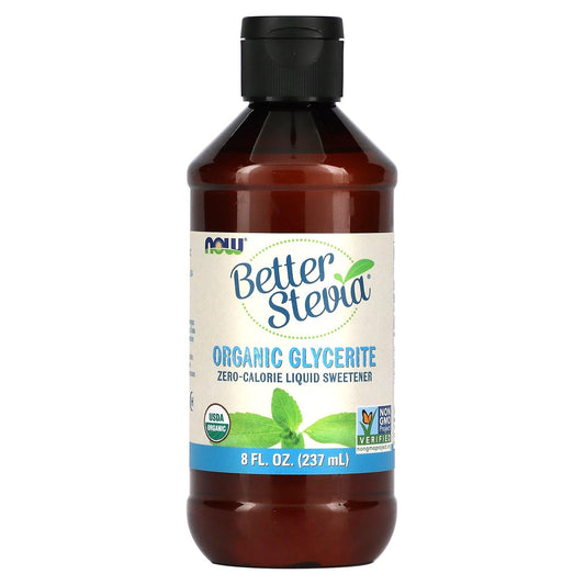 Now Foods Stevia Glycerite 8 oz bottle front view