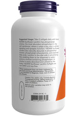 NOW Sunflower Lecithin packaging showing Kosher and GMP quality