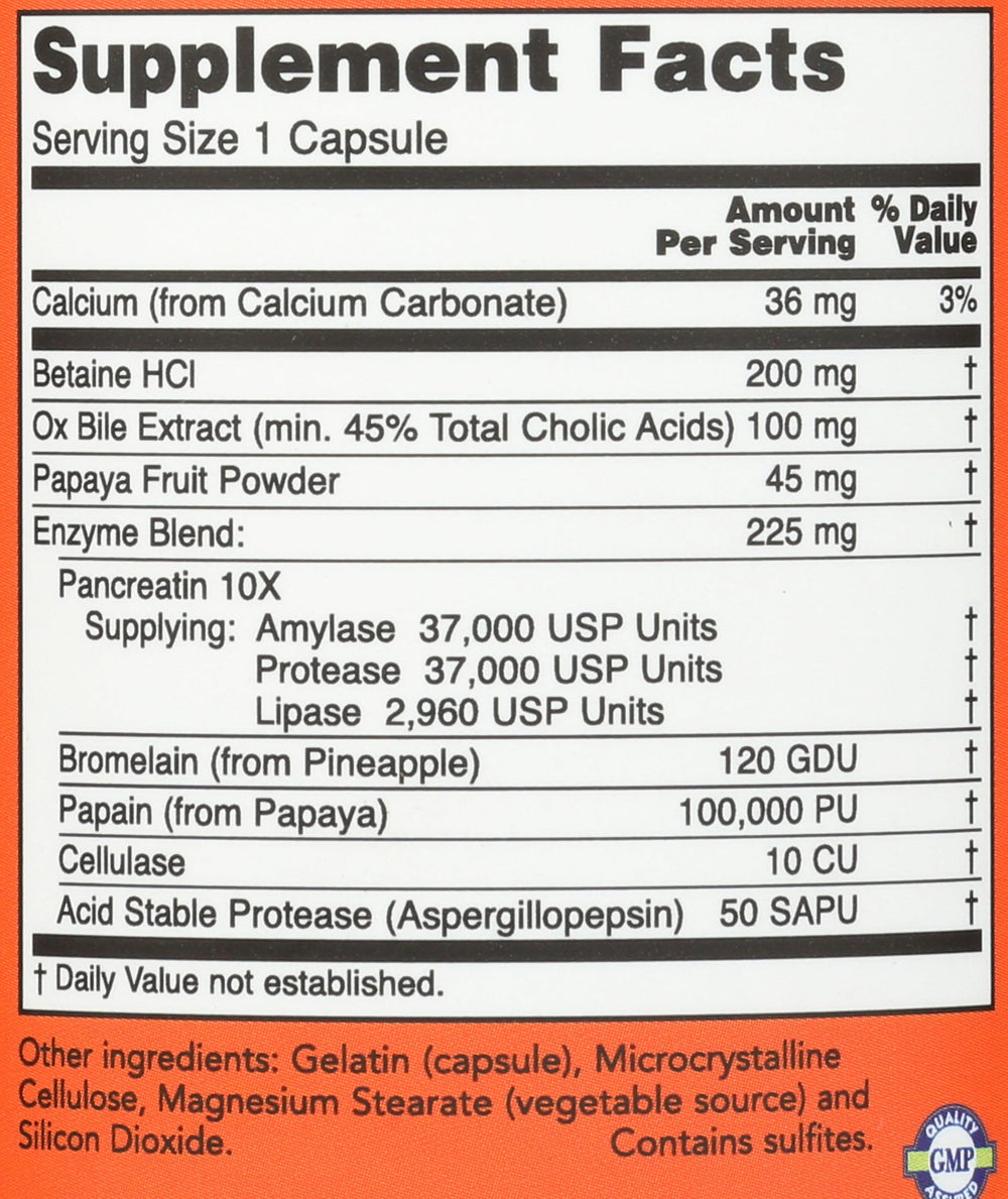 NOW Foods Super Enzymes packaging and bottle on white