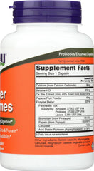 NOW Foods Super Enzymes bottle with UPC 733739029638