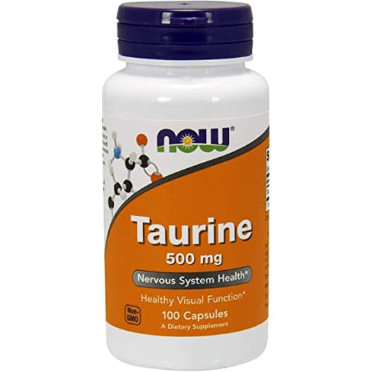 NOW Foods Taurine 500 mg capsules bottle