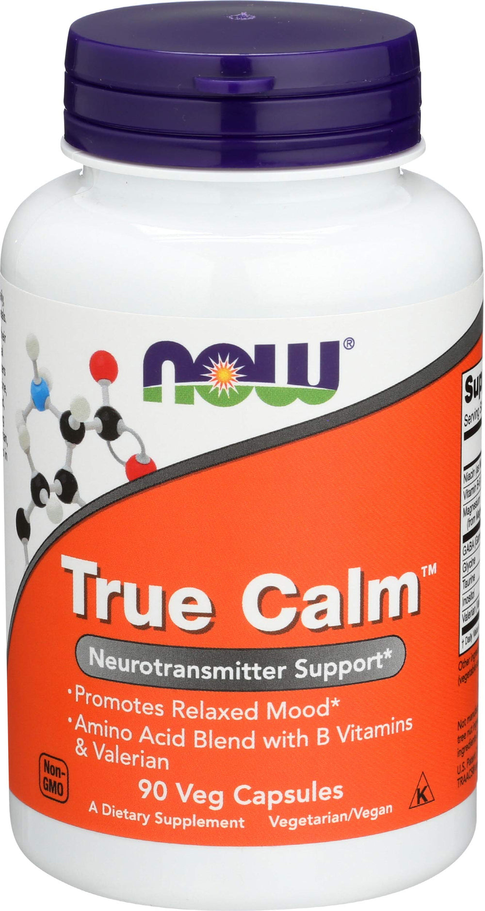 Front view of Now Foods True Calm Amino Relaxer two-pack bottle