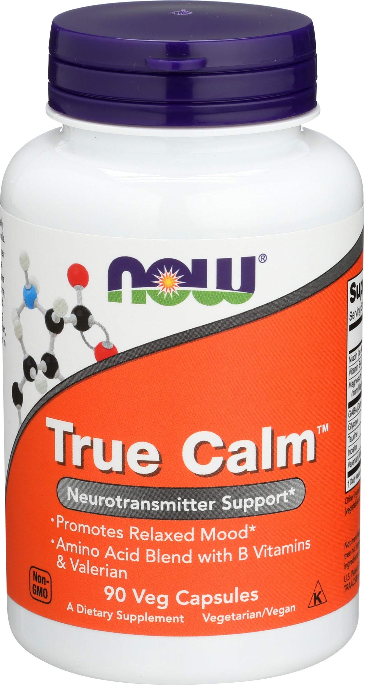 Front view of Now Foods True Calm Amino Relaxer two-pack bottle