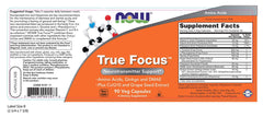 Close-up of True Focus ingredients including amino acids, Ginkgo, DMAE and CoQ10