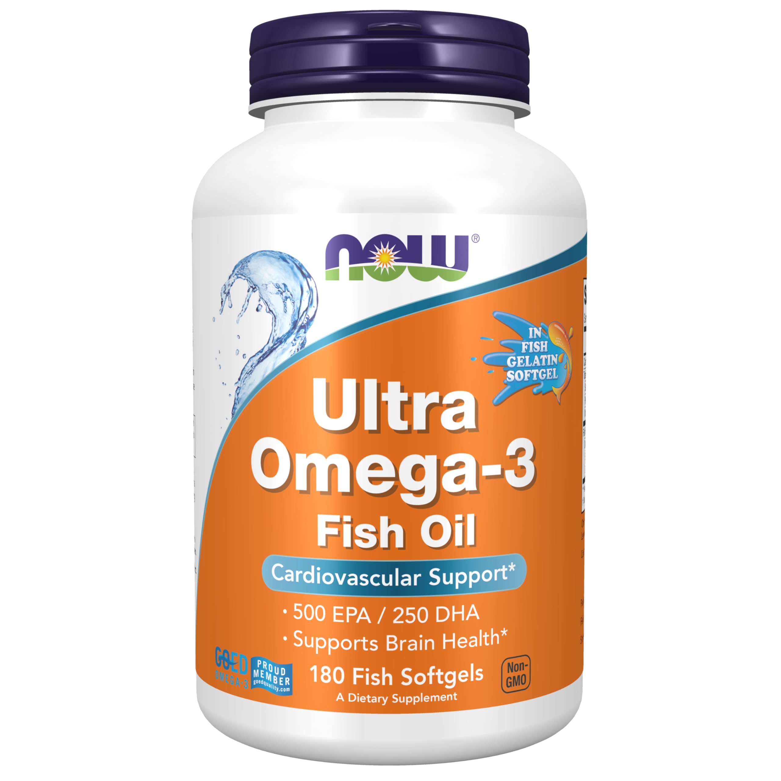 NOW Foods Ultra Omega-3 softgels bottle - 180 count