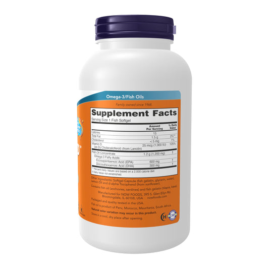 Lemon-flavored Omega-3 fish oil softgels