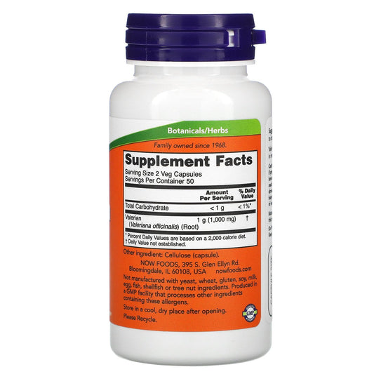 Valerian Root 500mg capsules by NOW Foods