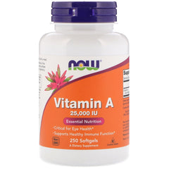 Now Foods Vitamin A 25,000 IU from fish liver oil bottle with 500 softgels pack (pack of 2)