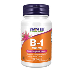 NOW Foods Vitamin B-1 Thiamin 100 mg bottle label