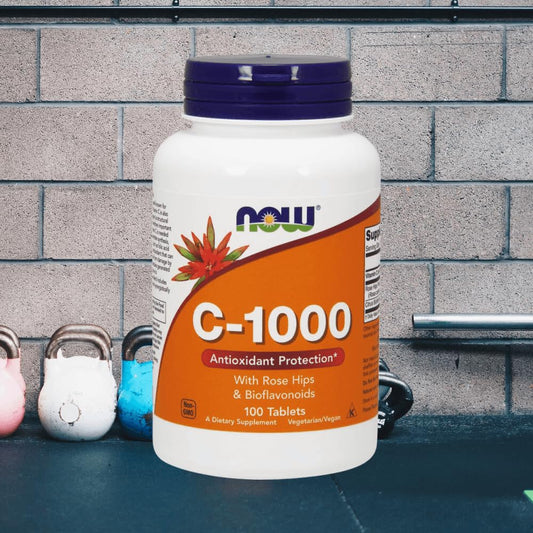 Close-up of Vitamin C-1000 Veg Capsules in bottle