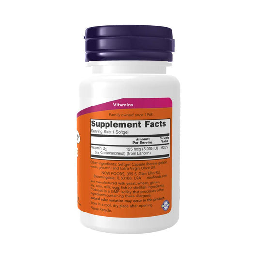 Close-up of vitamin D3 softgels