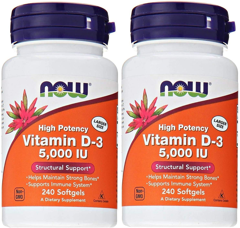 Now Foods Vitamin D3 5000 IU 240 softgels Pack of 2 hero image