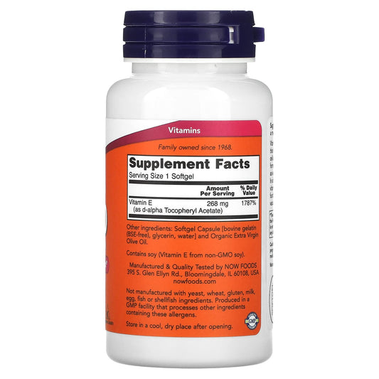 Vitamin E D Alpha Tocopheryl Acetate 400 IU softgels close-up