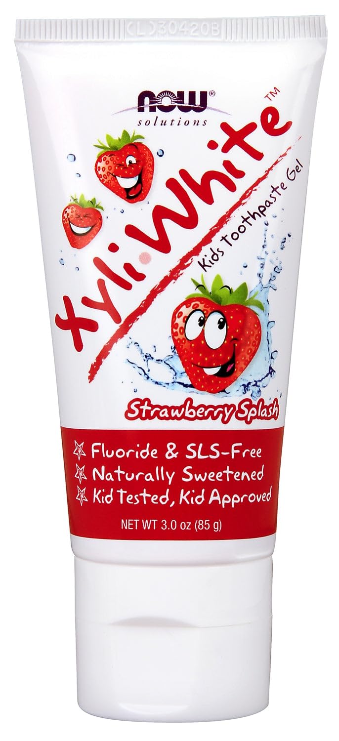 NOW Foods XyliWhite Kids Toothpaste Gel Strawberry Splash 3 oz packaging