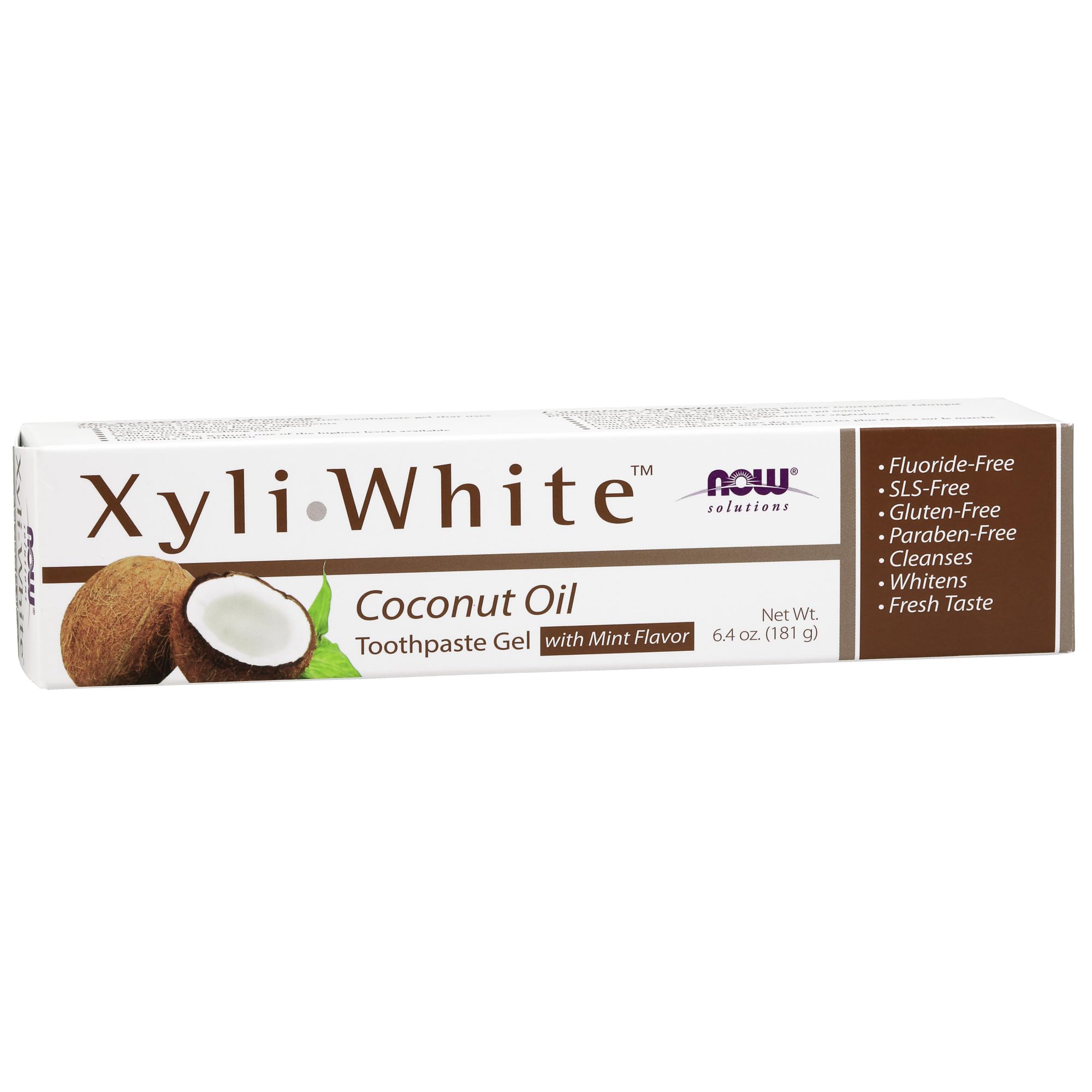NOW Foods XyliWhite Toothpaste Gel front view, 6.4-ounce