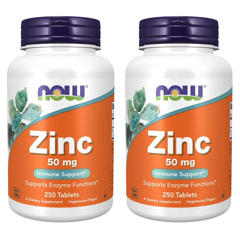 Two 250-count zinc bottles, 50 mg, 2-pack