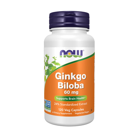 NOW Foods Ginkgo Biloba 60 mg vegetarian capsules