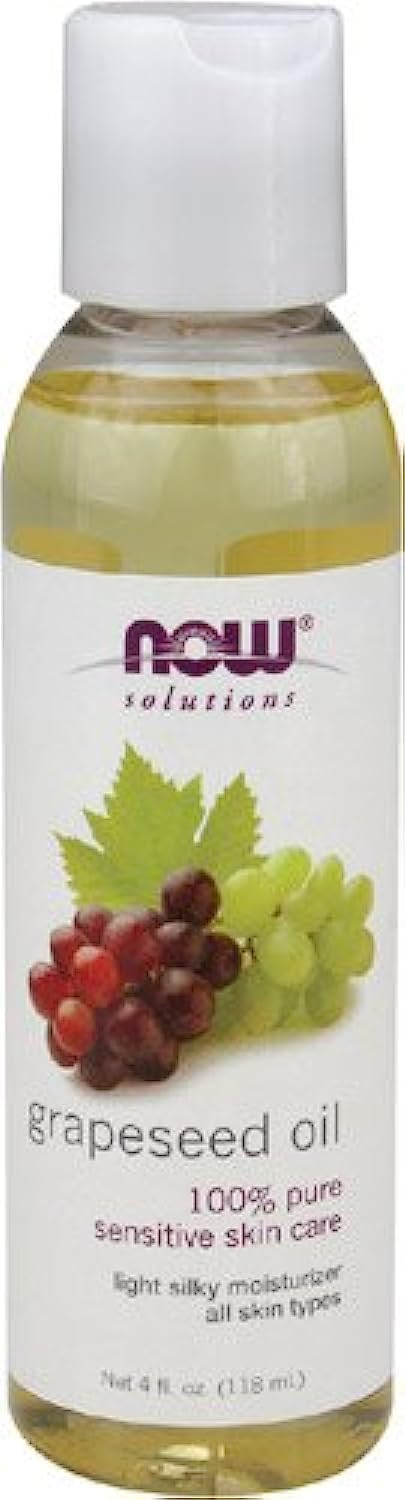 NOW Grape Seed Oil 4 oz bottle, ideal for salads and light finishing.