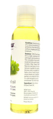 NOW Grape Seed Oil label closeup shows 100% pure quality.