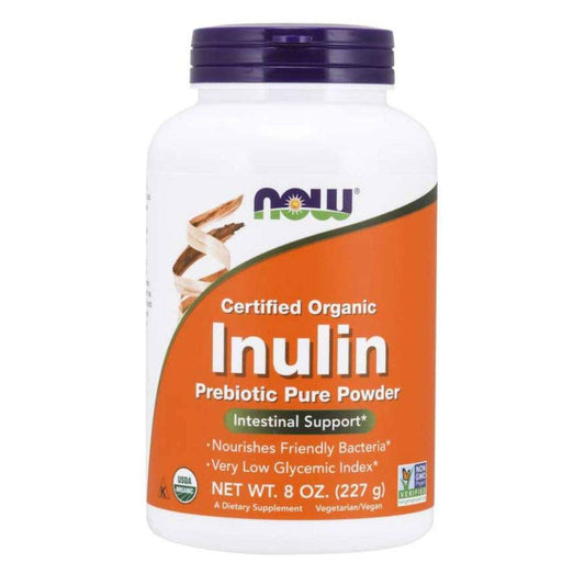 NOW Inulin Prebiotic Fos 8-Ounces Pack of 2 front view