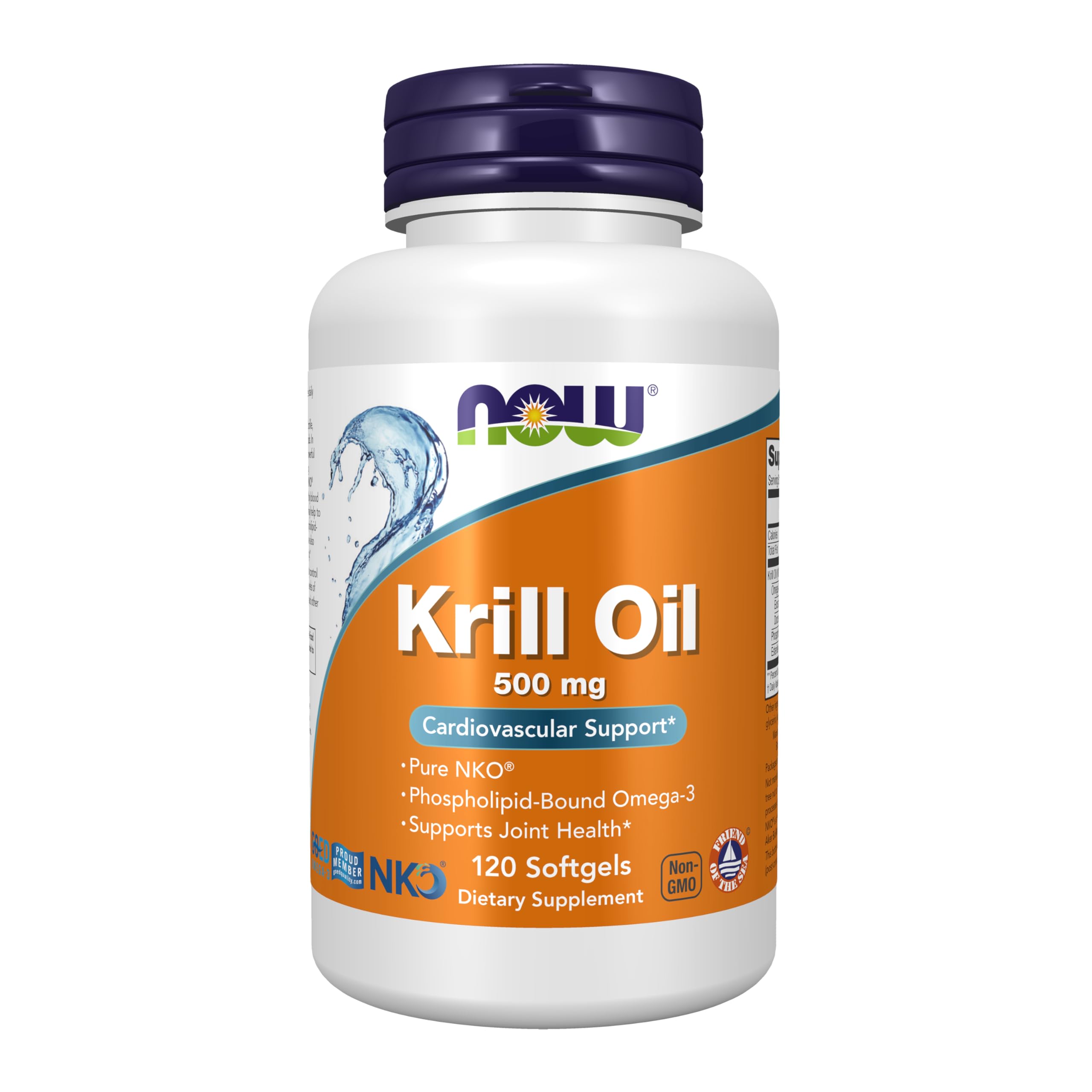 NOW Supplements Krill Oil bottle with 120 softgels