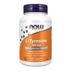 NOW L-Tyrosine 500 mg bottle label