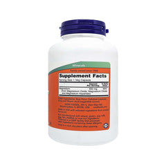 NOW Foods Magnesium 400mg bottle - supplement facts panel