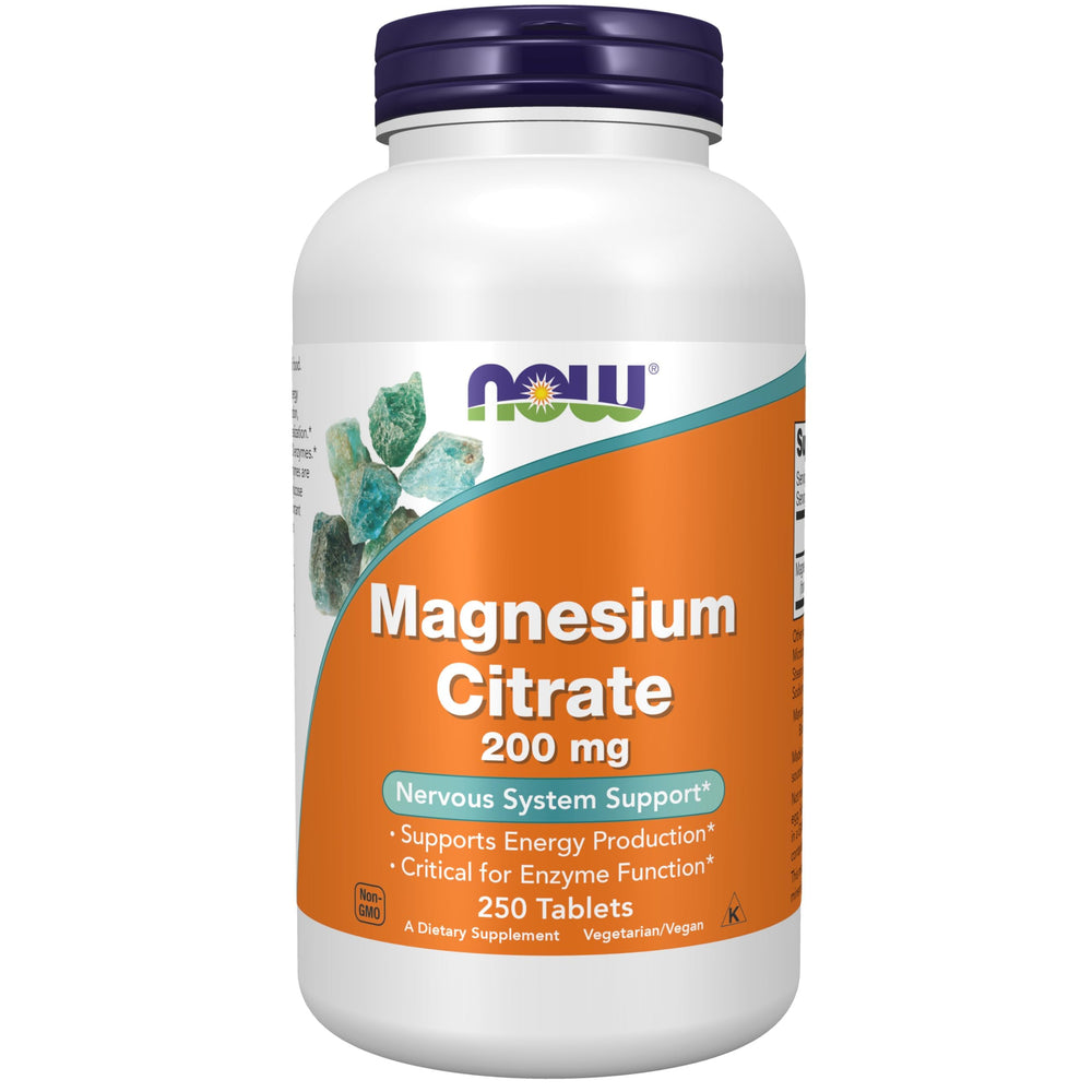 NOW Magnesium Citrate 200 mg bottle front view