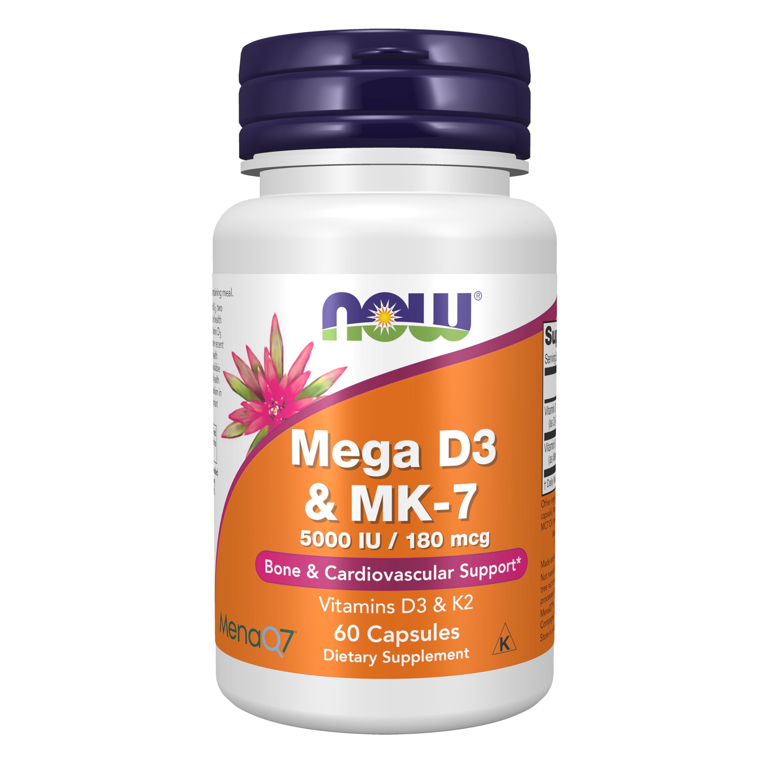 NOW Foods Mega D-3 & MK-7 bottle and label