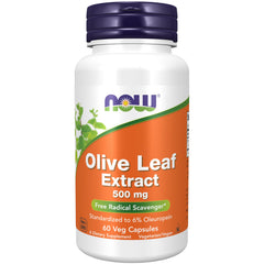 NOW Foods Olive Leaf Extract 500 mg bottle – 60 Veg Capsules