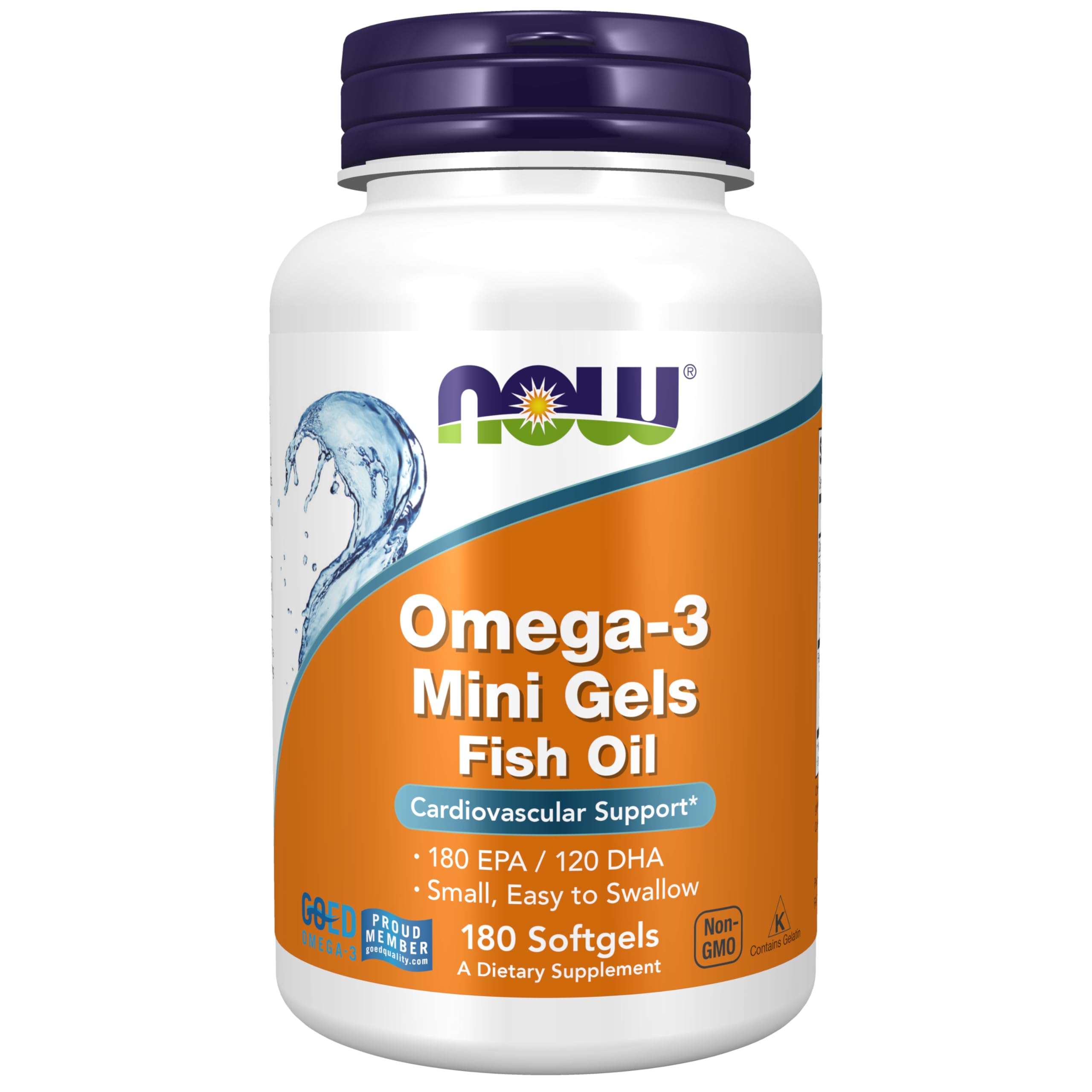NOW Omega-3 Mini Gels bottle front