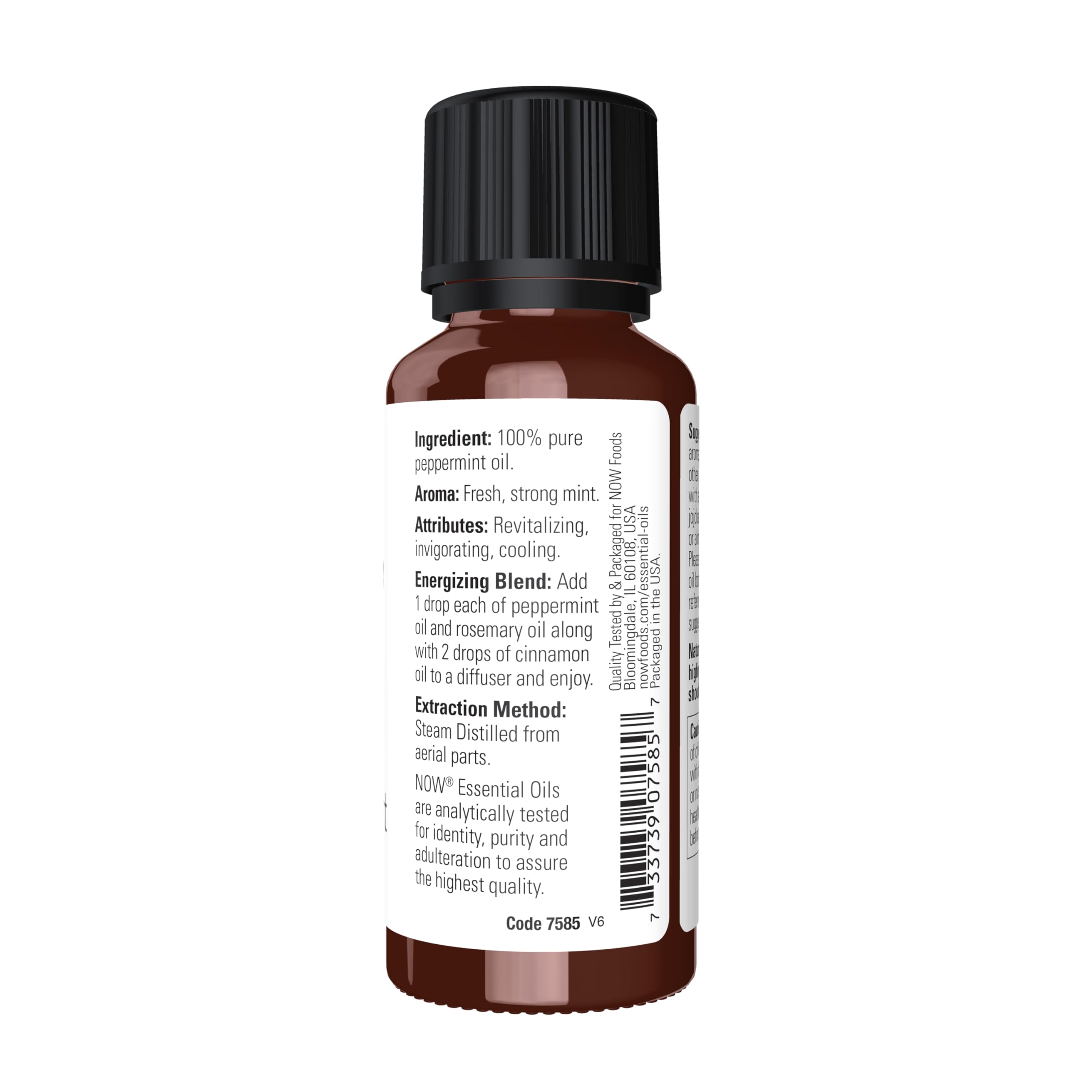 NOW Peppermint Oil 1oz bottle with label