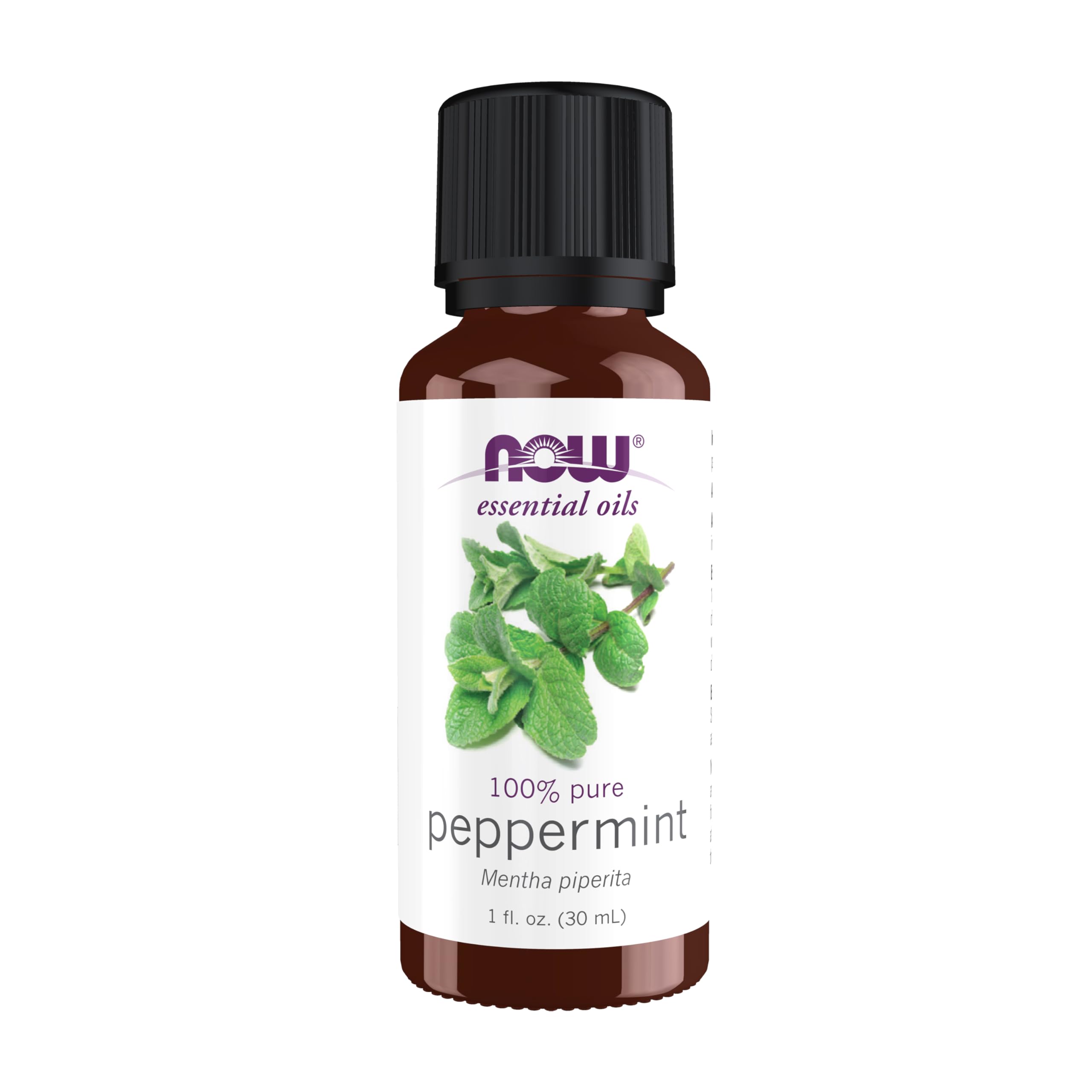 NOW Peppermint Oil 1oz bottle front view