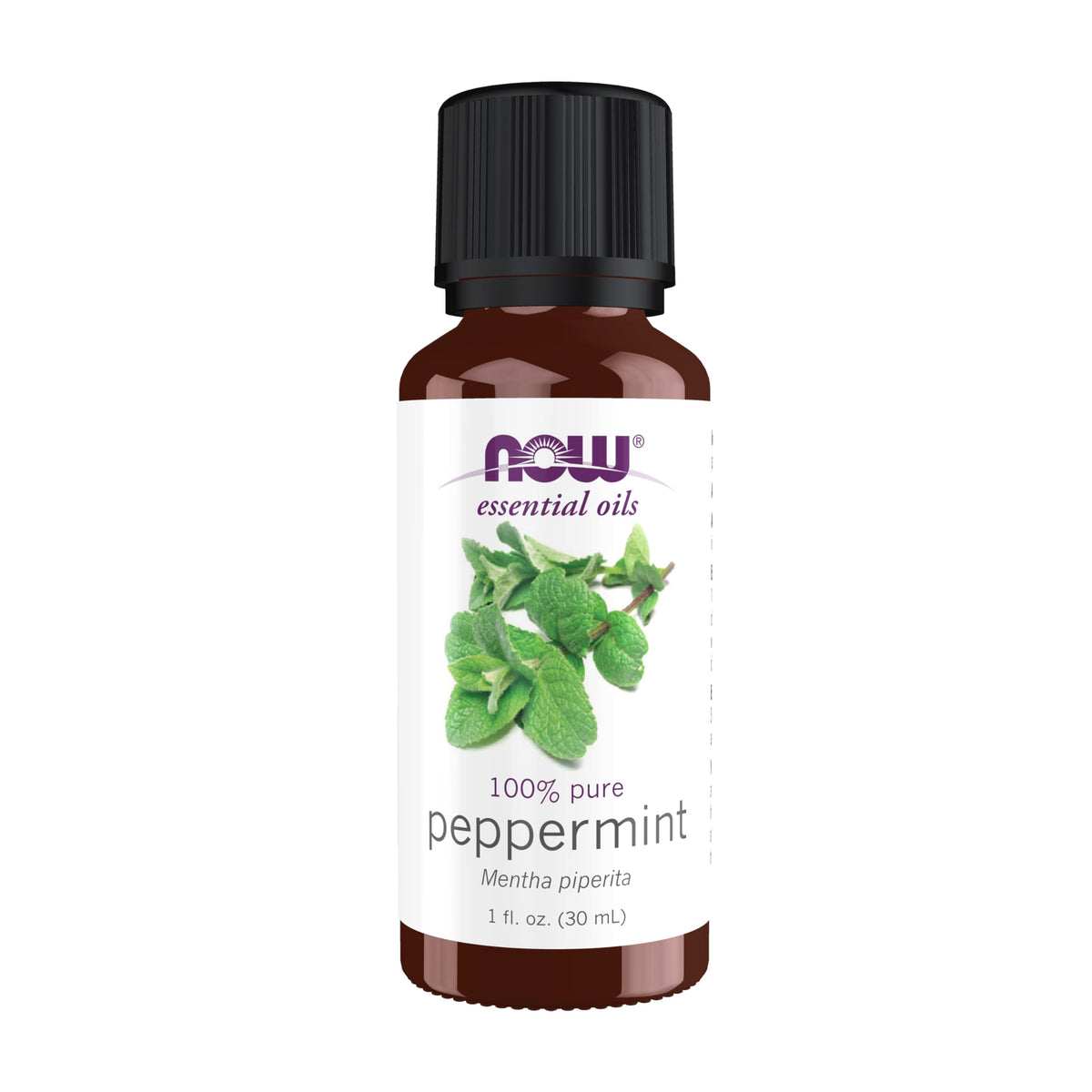 NOW Peppermint Oil 1oz bottle front view