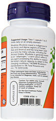 Close-up of Rhodiola Rosea 500mg supplement label showing standardized extract