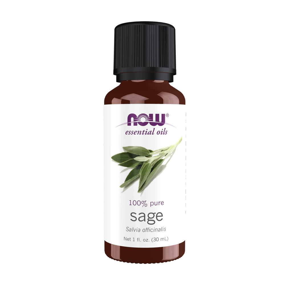 NOW Essential Oils Sage Oil steam-distilled 1 oz bottle